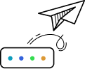 Illustrazione di quattro cerchi colorati in fila, con un cerchio blu, uno viola, uno verde e uno arancione.