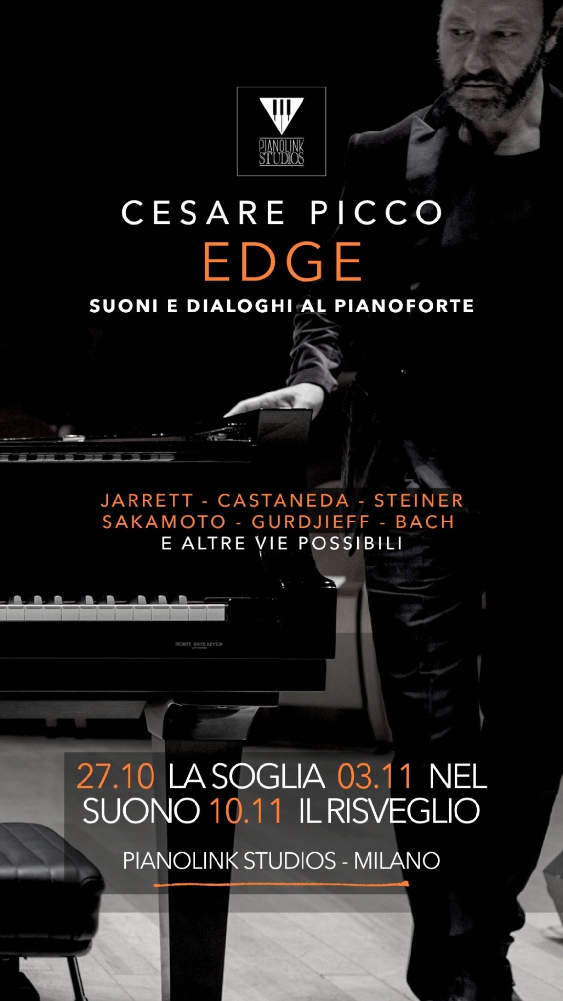 Locandina EDGE Cesare Picco PianoLink STUDIOS Milano